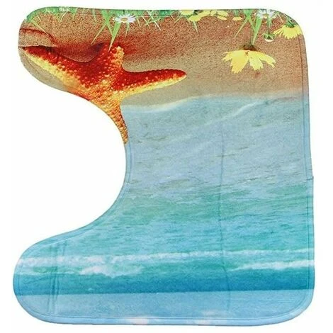 Non-Slip Three-Piece Bath Mat Set Bathroom Toilet Contour Rug Covers Toilet Seat Cover - Image 2