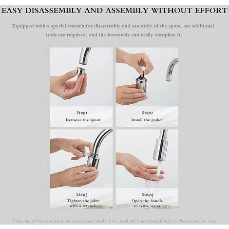 Touchless Smart Faucet With Motion Sensor Water Saving Faucet For Bathroom Kitchen Fits Silver - Image 3