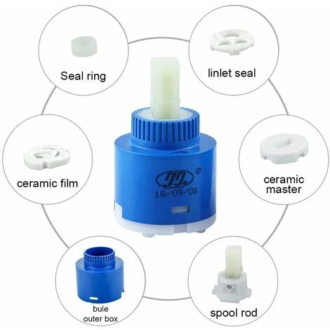 Ceramic Cartridge Ceramic Cartridge 40mm Inner Controller Replacement Cartridge Mixer Tap Cartridge For Bathroom Mixer Tap Blue (40mm) - Image 4