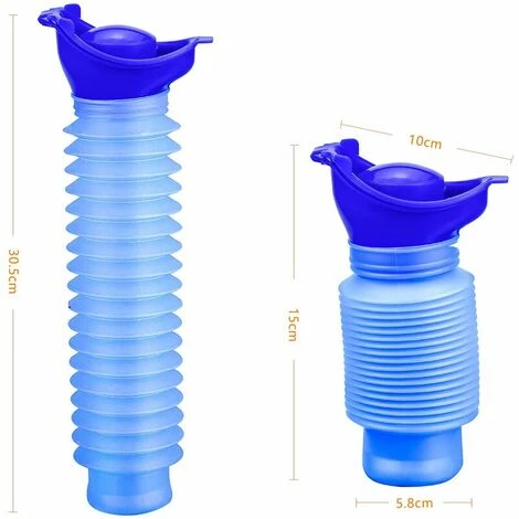 750ML Portable Urinal, Kids And Adults Retractable Urinal For Outdoor Travel Camping And Car-Macaron Blue - Image 2