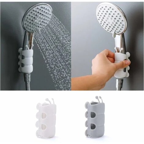 Handheld Shower Holder, 2 Pieces Wall Mount Bracket Silicone Suction Cup No Drilling Needed For Marble Glass Metal Ceramic