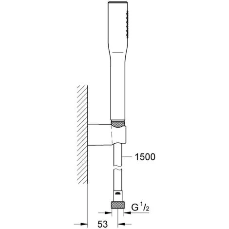 Grohe Bath/shower Set Precision Feel Thermostatic Mixer + Euphoria Cosmopolitan 1 Jet Stick Shower, Chrome (34788000-Euphoria) - Image 5