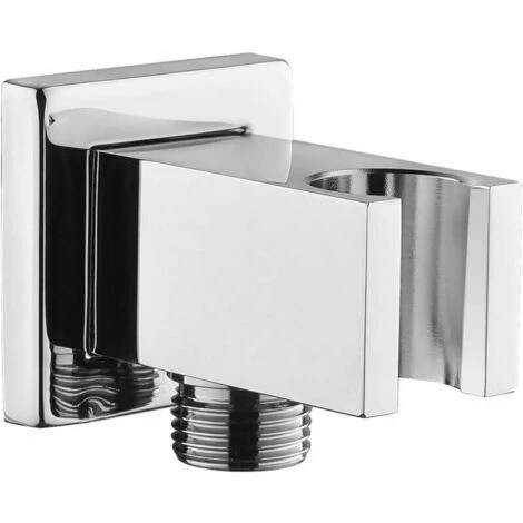 Chrome Plated Pipe Fitting With Shower Bracket, Keymark 1/2 Inch Square Brass Wall Connection Elbow, Shower Connection Elbow With Bracket, Sand Connection Wall Connection Do