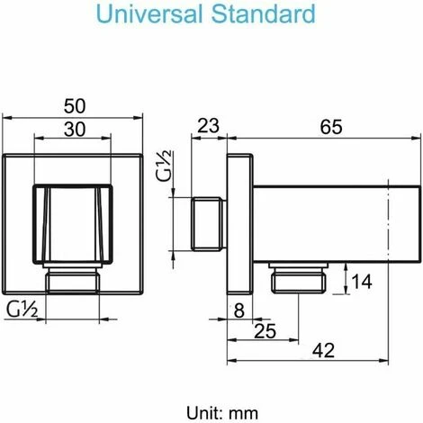 Chrome Plated Pipe Fitting With Shower Bracket, Keymark 1/2 Inch Square Brass Wall Connection Elbow, Shower Connection Elbow With Bracket, Sand Connection Wall Connection Do - Image 2