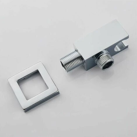 Chrome Plated Pipe Fitting With Shower Bracket, Keymark 1/2 Inch Square Brass Wall Connection Elbow, Shower Connection Elbow With Bracket, Sand Connection Wall Connection Do - Image 3