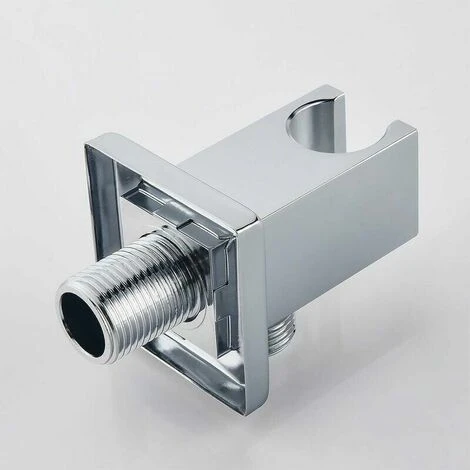 Chrome Plated Pipe Fitting With Shower Bracket, Keymark 1/2 Inch Square Brass Wall Connection Elbow, Shower Connection Elbow With Bracket, Sand Connection Wall Connection Do - Image 4