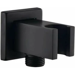 Wall Connection Elbow With Shower Holder Black, Brass 1/2 Square Pipe Connection, Shower Connection Elbow With Holder, Sand Connection Wall Connection Hand Shower For Black Shower