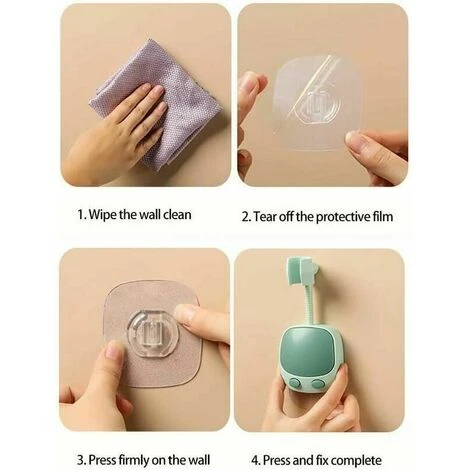 3pcs Suction Cup Adjustable Shower Holder, No Drilling, Suction Cup Swivel Shower Holder, Bathroom Suction Cup Wall Mounted Handheld Shower Holder, Shower Head Holder - Image 3