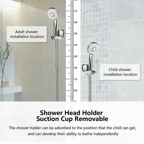 Shower Holder, Adjustable Shower Suction Cup, Wall Mounted Shower Head Holder, Bathroom Accessories - Image 2