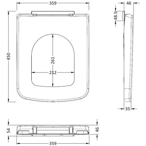 Standard White Square Top Fix Soft Close Toilet Seat - Image 2