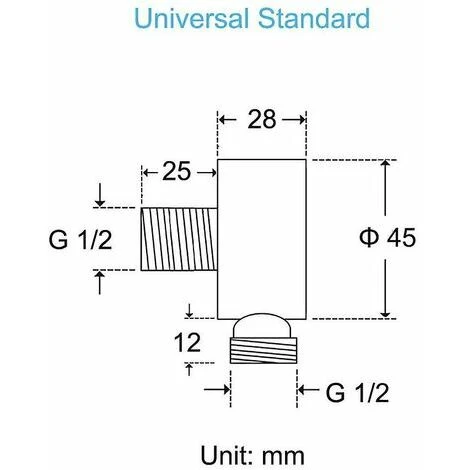 Orchid-Shower Outlet Shower Hose Fitting Round Wall Connection Elbow (Black) - Image 2