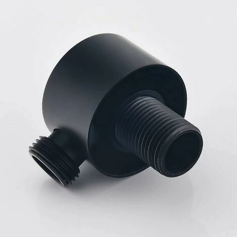 Orchid-Shower Outlet Shower Hose Fitting Round Wall Connection Elbow (Black) - Image 3