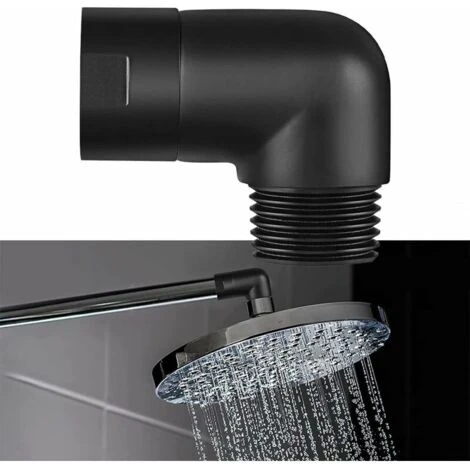 Rose-Hand Shower Elbow Adapter For 90 Degree Shower Arm Matte Black - Image 5