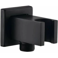 Rose-Wall Connection Elbow With Shower Bracket 1/2" Brass Square Fitting（Black）