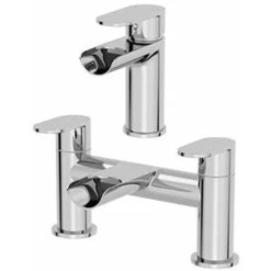 Architeckt Edsberg Basin Mixer Waterfall Tap & Bath Mixer Tap Set