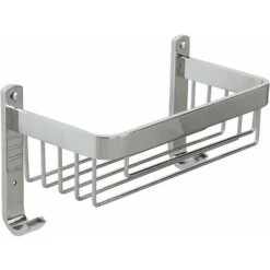 Croydex Rust Free Aluminium Bathroom Storage Large Shower Basket Caddy, Chrome