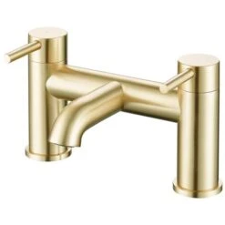 Modern Brushed Brass Designer Deck Mounted Bath Filler Tap